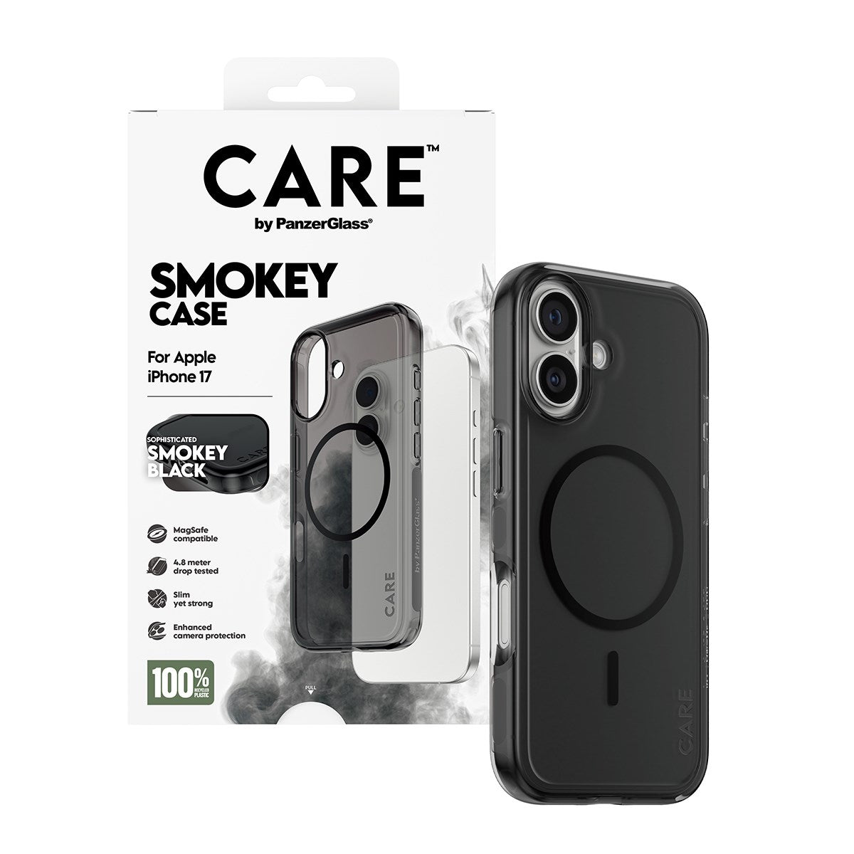 CARE™ by PanzerGlass® Urban Explorer Case Smokey m. Schwarz MagSafe iPhone 17